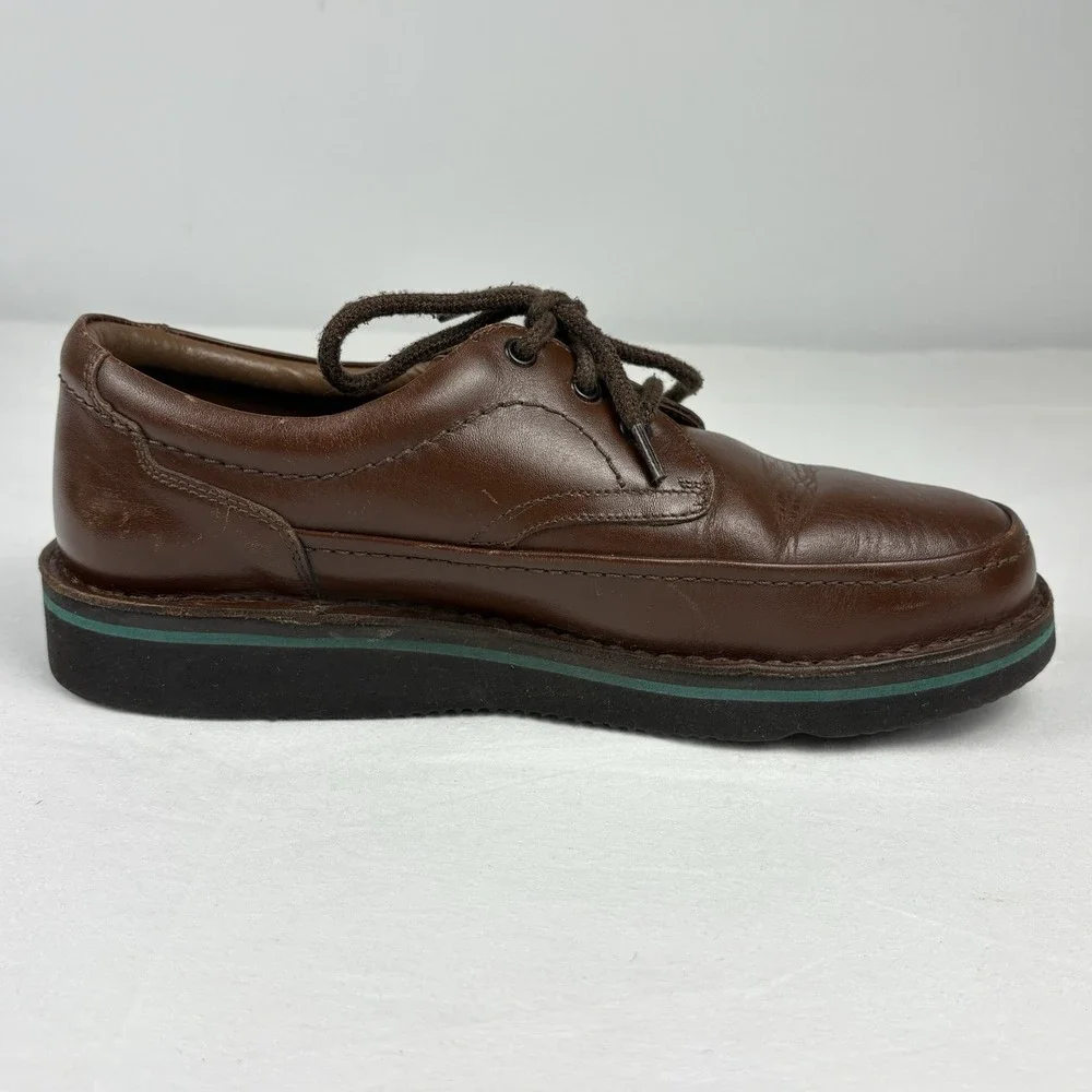 The Body Shop Hush Puppies Mall Walker Shoes Brown Leather Men's 6.5 Wide EUC